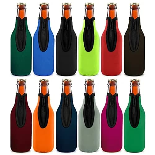 TOPOKO Beer Bottle Insulator Sleeve Set of 12 | Vibrant Neoprene Bottle Jackets for 12 oz Bottles thumbnail 1