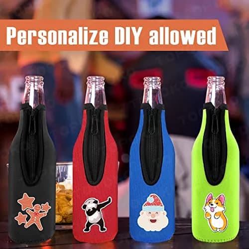 TOPOKO Beer Bottle Insulator Sleeve Set of 12 | Vibrant Neoprene Bottle Jackets for 12 oz Bottles thumbnail 3