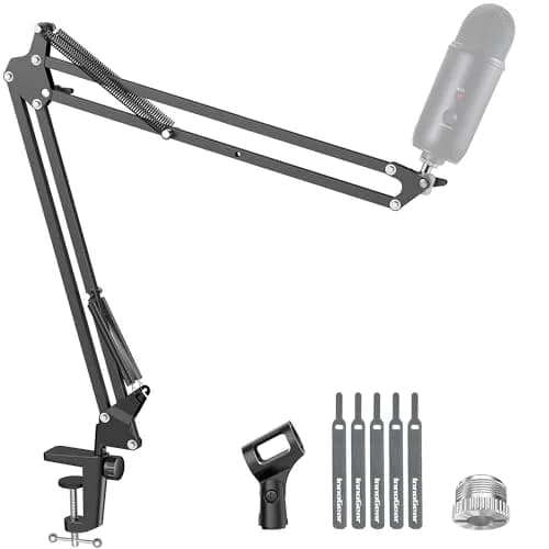 InnoGear Microphone Arm Stand for Podcast & Singing | Adjustable Steel Boom, Black thumbnail 1