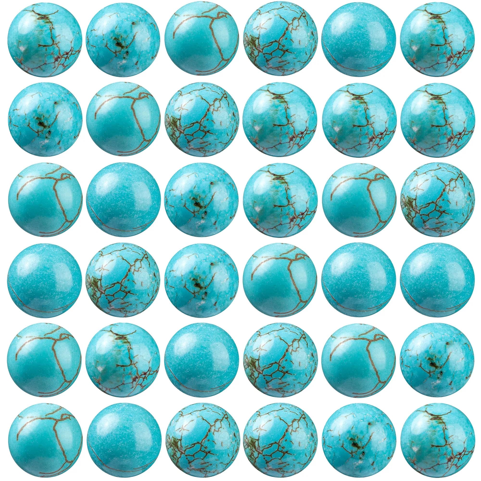 TOSCALINA Natural Indian Agate Beads 8mm | Handmade Jewelry Supplies for Crafts & DIY — Blue Turquoise