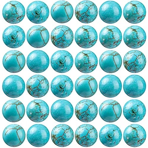 TOSCALINA Natural Stone Beads 8mm Turquoise Round Gemstone Loose Beads with Elastic Bracelet String for Bracelets Necklace Jewelry Making thumbnail 1