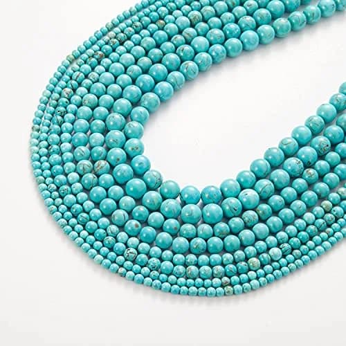TOSCALINA Natural Stone Beads 8mm Turquoise Round Gemstone Loose Beads with Elastic Bracelet String for Bracelets Necklace Jewelry Making thumbnail 4