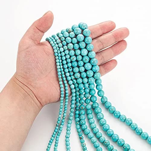 TOSCALINA Natural Stone Beads 8mm Turquoise Round Gemstone Loose Beads with Elastic Bracelet String for Bracelets Necklace Jewelry Making thumbnail 5