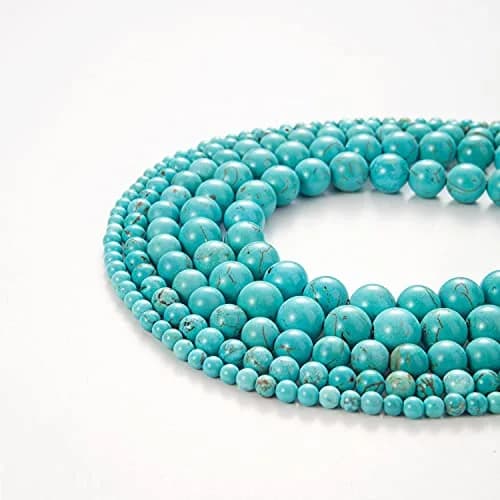 TOSCALINA Natural Stone Beads 8mm Turquoise Round Gemstone Loose Beads with Elastic Bracelet String for Bracelets Necklace Jewelry Making thumbnail 3