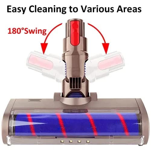 PULINKAI Soft Roller Cleaner Head for Dyson V7 V8 V10 V11 V15 Vacuum | LED Headlight for Spot Stains thumbnail 4