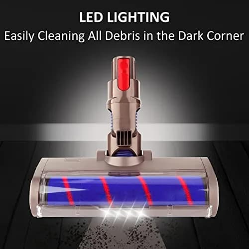 PULINKAI Soft Roller Cleaner Head for Dyson V7 V8 V10 V11 V15 Vacuum | LED Headlight for Spot Stains thumbnail 5