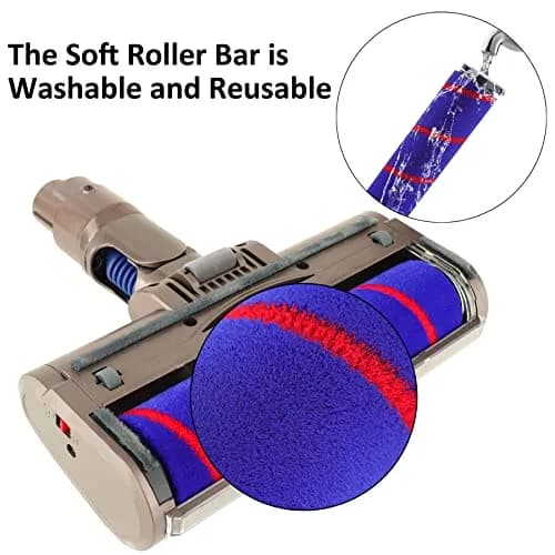 PULINKAI Soft Roller Cleaner Head for Dyson V7 V8 V10 V11 V15 Vacuum | LED Headlight for Spot Stains thumbnail 6