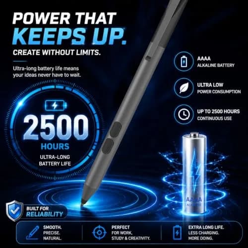 ANYQOO Active Stylus Pen for HP Omnibook Envy x360 Spectre Pavilion 1024 Pressure Levels | 300-Day Battery Life thumbnail 3