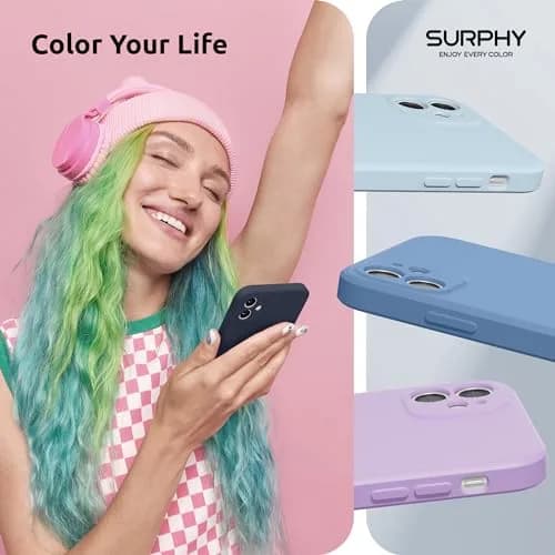 SURPHY Liquid Silicone Case for iPhone 11 6.1 inches, Midnight Blue | Straight Edge Design with Camera Protection thumbnail 7