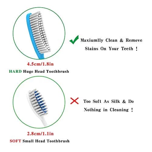 DR PERFECT Extra Hard & Firm Toothbrush Large Long Head Whitening Pack of 4 | Firm Bristle Toothbrush thumbnail 3
