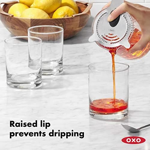 OXO SteeL Cocktail Shaker 24 oz & SteeL Cocktail Strainer | Leak-Proof Stainless Steel Barware thumbnail 6