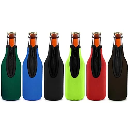 TOPOKO Beer Bottle Insulator Sleeve Set 12 oz | Vibrant Neoprene Bottle Jackets (set of 6) thumbnail 1