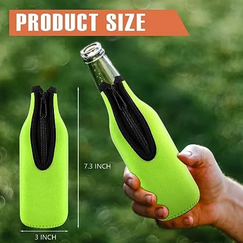 TOPOKO Beer Bottle Insulator Sleeve Set 12 oz | Vibrant Neoprene Bottle Jackets (set of 6) thumbnail 4
