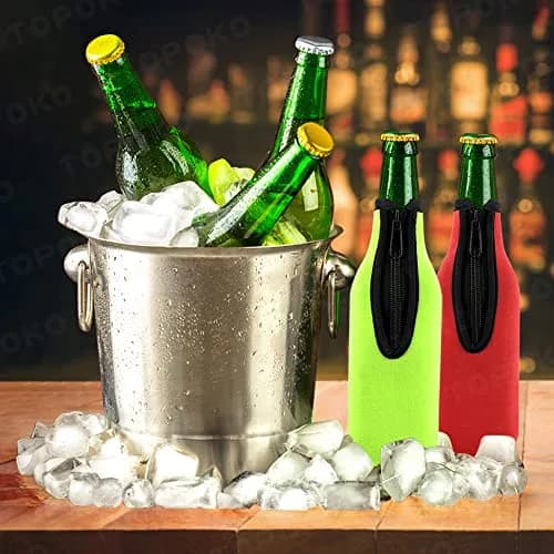 TOPOKO Beer Bottle Insulator Sleeve Set 12 oz | Vibrant Neoprene Bottle Jackets (set of 6) thumbnail 6