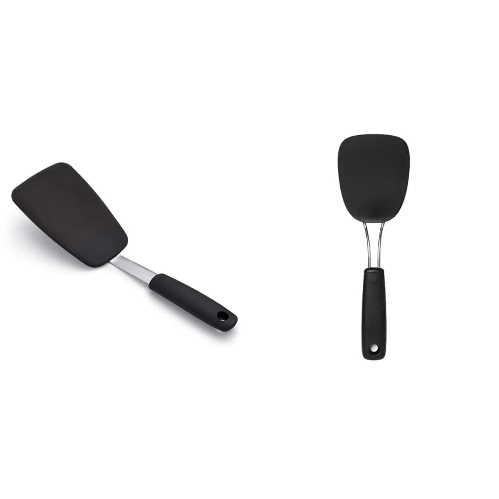 OXO Good Grips Large Silicone Flexible Turner - Black | Heat-Resistant & Non-Stick Safe - main product image