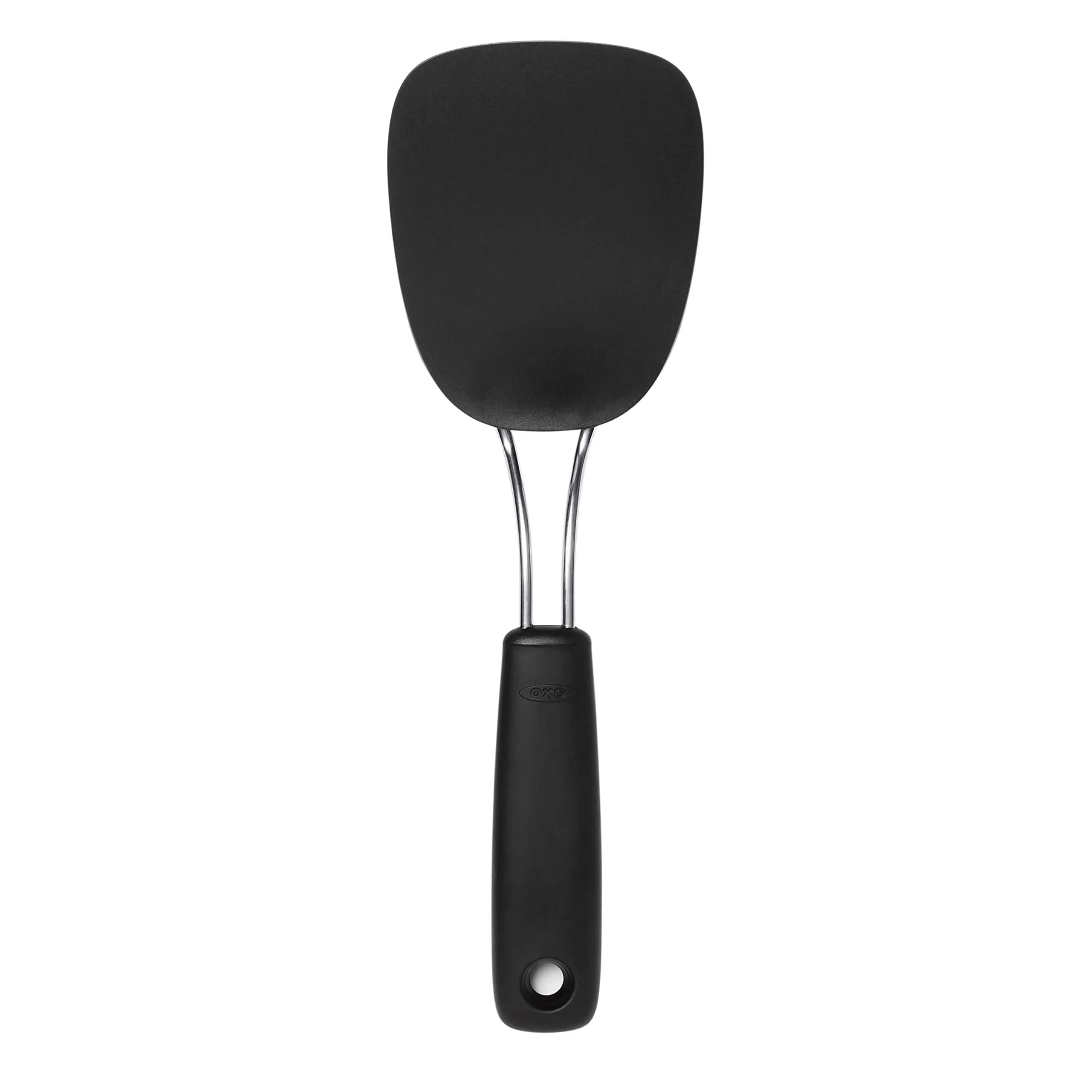 OXO Good Grips Large Silicone Flexible Turner & Nylon Turner, Black | Heat-Resistant & Non-Stick Safe - view 5
