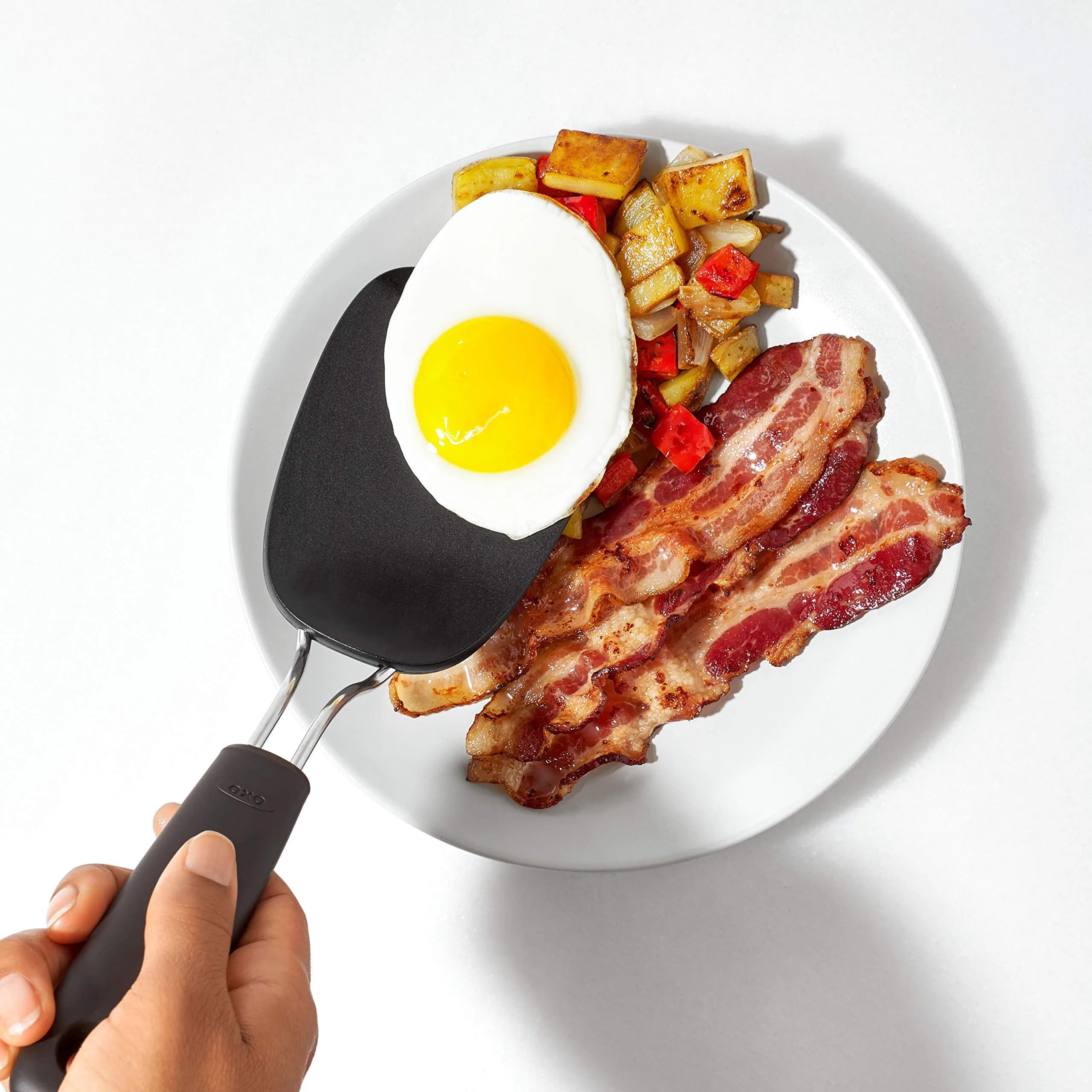 OXO Good Grips Large Silicone Flexible Turner & Nylon Turner, Black | Heat-Resistant & Non-Stick Safe - view 6