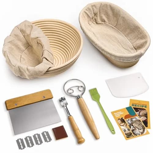 Rorecay Sourdough Starter Kit with Banneton Bread Proofing Baskets | Artisan Bread Tools for Beginners thumbnail 1