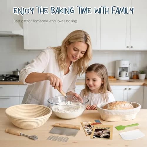 Rorecay Sourdough Starter Kit with Banneton Bread Proofing Baskets | Artisan Bread Tools for Beginners thumbnail 7