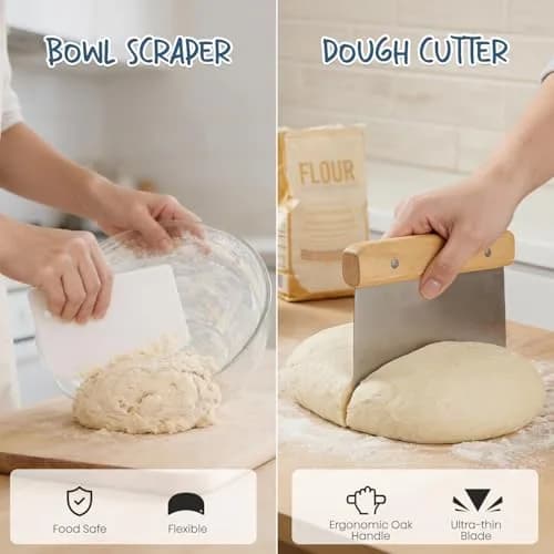 Rorecay Sourdough Starter Kit with Banneton Bread Proofing Baskets | Artisan Bread Tools for Beginners thumbnail 3