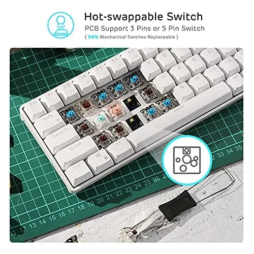 RK ROYAL KLUDGE RK68 Wireless Mechanical Keyboard 65% Compact RGB | Hot Swappable Red Switch thumbnail 3