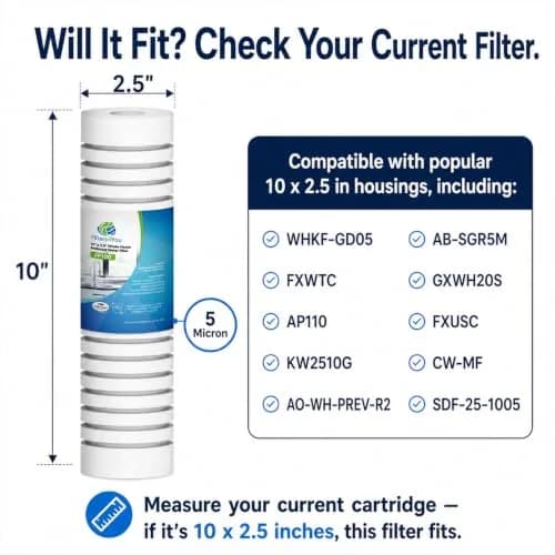 CFS Grooved Sediment Water Filters 5 Micron | Compatible Replacement for AP110 & AO-WH-PREV-R2 thumbnail 3
