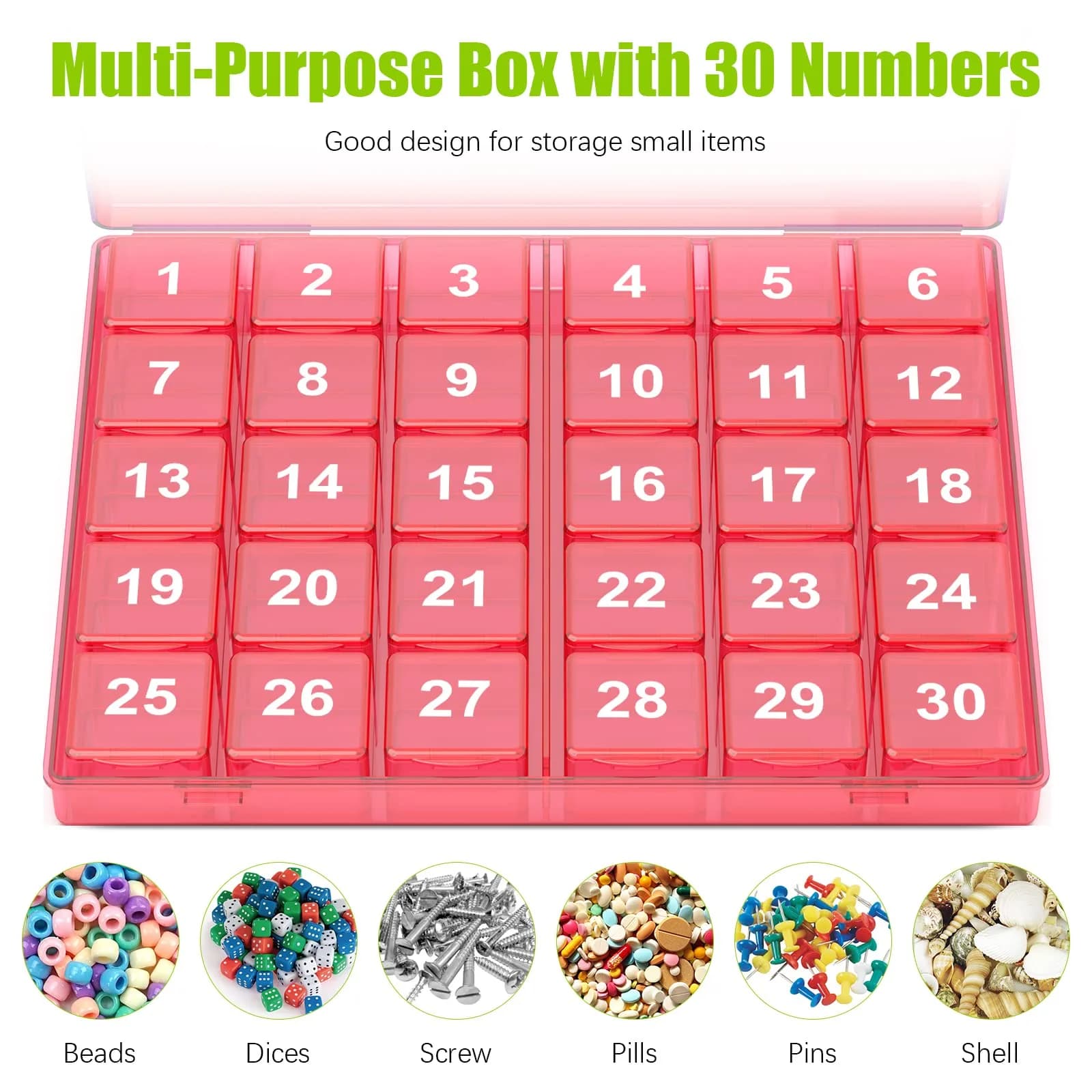 DOHIMGIO 30-Day Pill Organizer Box with 30 Removable Daily Cases | Easy Open, Large Compartments, Portable for Travel - view 5