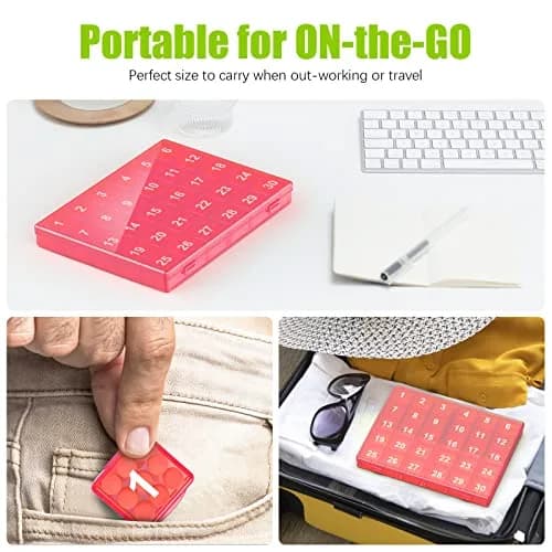 DOHIMGIO 30-Day Pill Organizer Box with 30 Removable Daily Cases | Easy Open, Large Compartments, Portable for Travel thumbnail 6