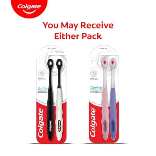 Colgate Gentle UltraFoam Ultra Soft Bristles Manual Toothbrush 2 Count (Pack of 1) | Dentist-Designed for Gentle Clean thumbnail 2