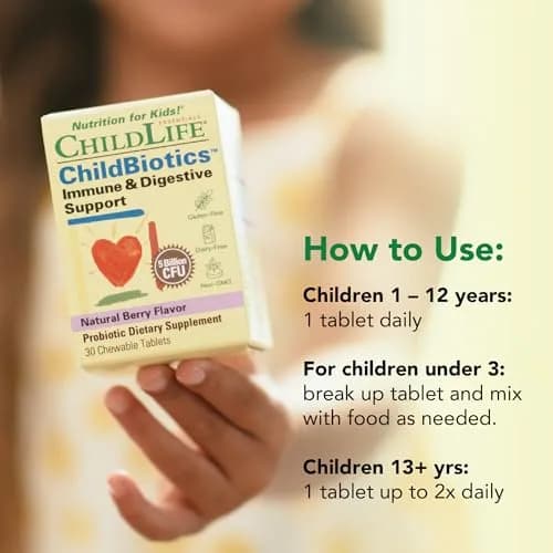 ChildLife Essentials Childbiotics Immune & Digestive Support, 30 Tablets | Clinically Proven Probiotics for Kids thumbnail 7