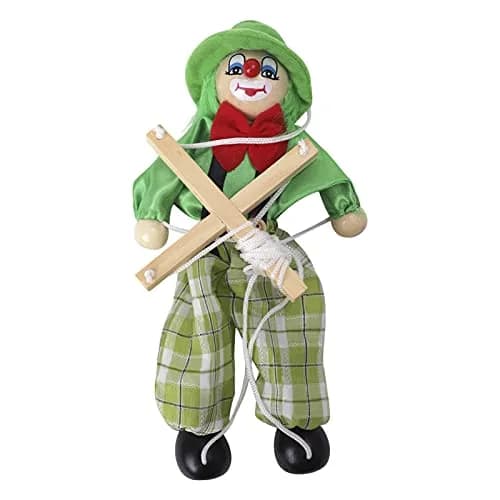 MioCloth Wooden Clown Marionette Puppet 10inch | Vintage Decor & Family Play thumbnail 4