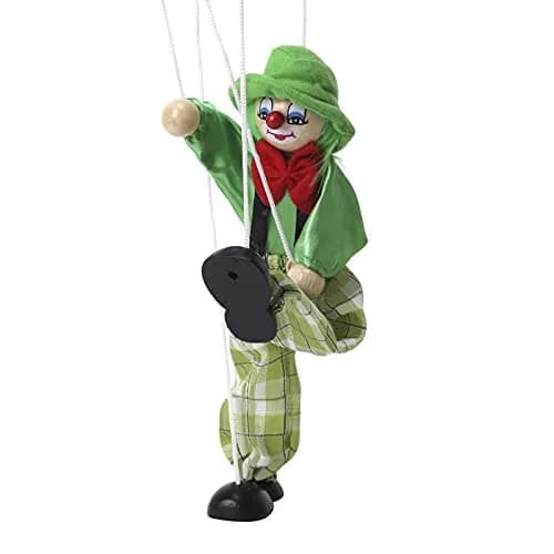 MioCloth Wooden Clown Marionette Puppet 10inch | Vintage Decor & Family Play thumbnail 3