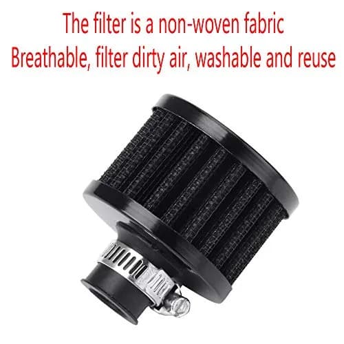 ESUPPORT 12mm Mini Black Universal Car Motor Cone Cold Clean Air Intake Filter Turbo Vent Breather | Improves Horsepower & Gas Mileage thumbnail 4