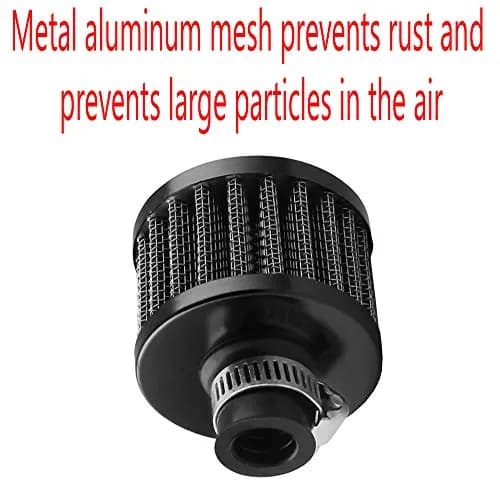 ESUPPORT 12mm Mini Black Universal Car Motor Cone Cold Clean Air Intake Filter Turbo Vent Breather | Improves Horsepower & Gas Mileage thumbnail 5