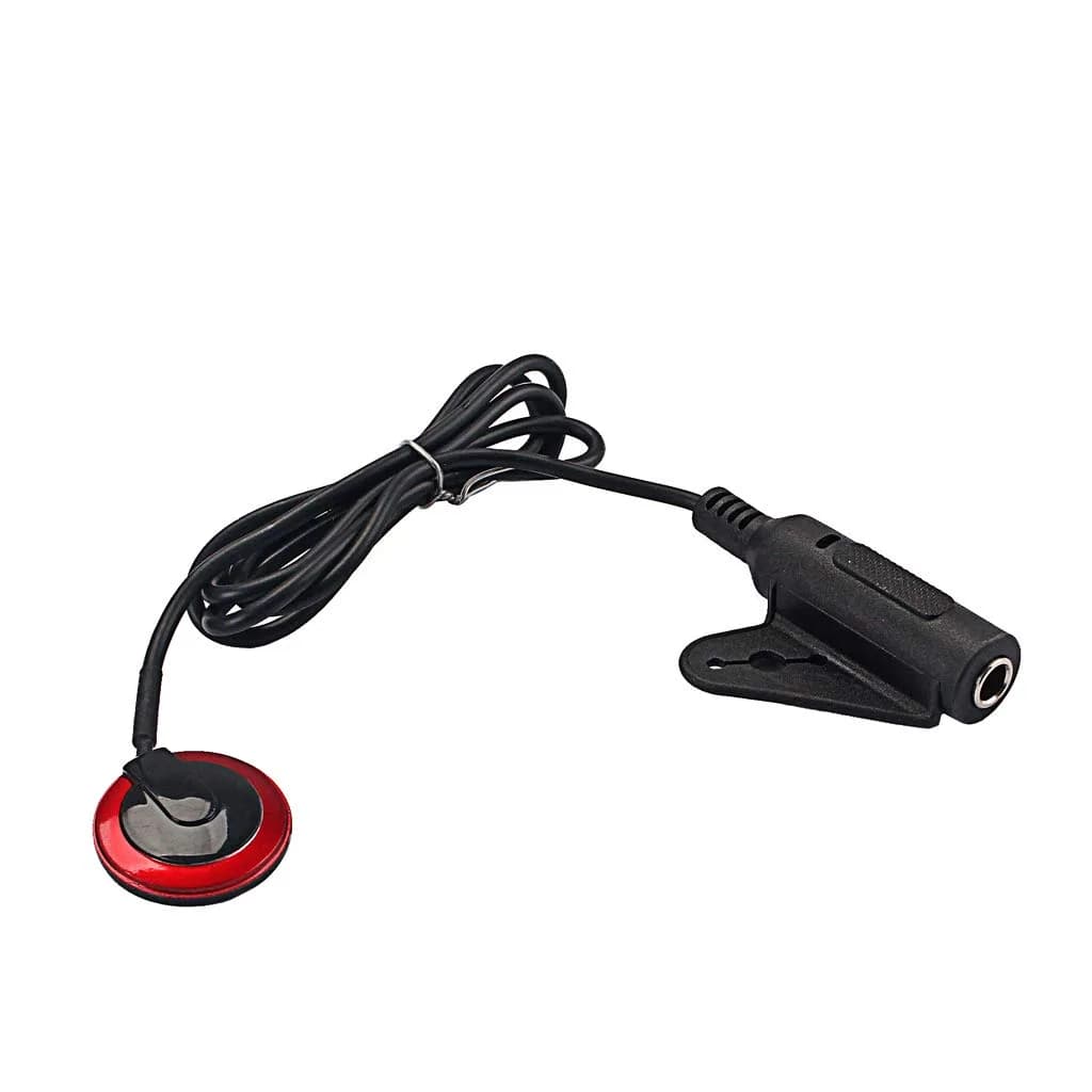Alnicov Piezo Contact Microphone Pickup for Guitar Violin Banjo Mandolin Ukulele | Direct Contact Sound Pickup with 33" Cable — black and red
