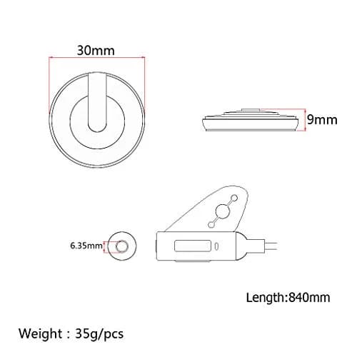 Alnicov Piezo Contact Microphone Pickup for Guitar Violin Banjo Mandolin Ukulele | Direct Contact Sound Pickup with 33" Cable thumbnail 9