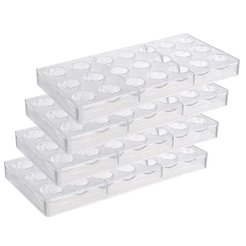 Yopay Polycarbonate Chocolate Molds 84 Cavities (4 Pack, Clear) | Diamond Shaped Tray for Mousse, Jelly, Pralines, Truffles, Sweets, Bonbons, Cookies thumbnail 4