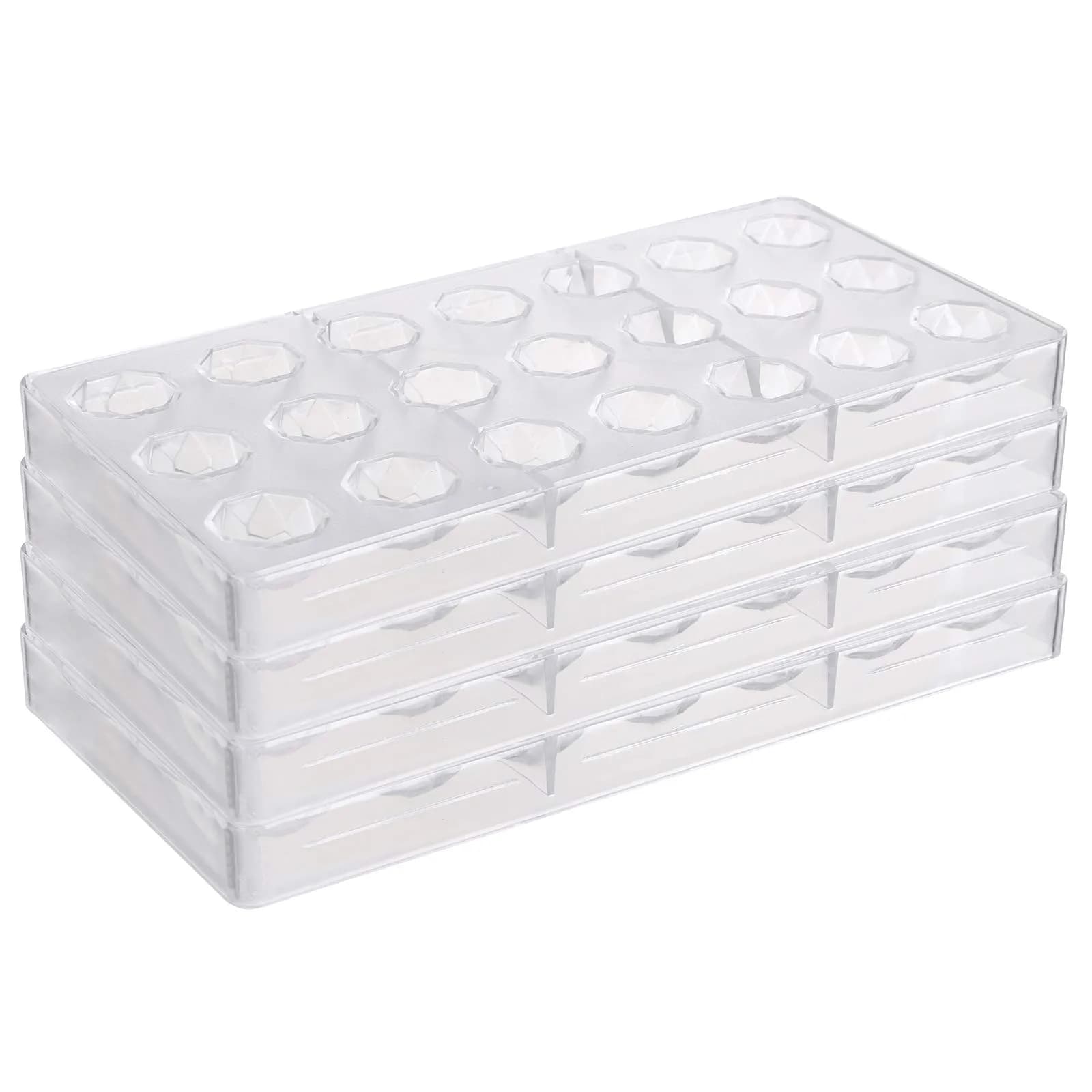 Yopay Polycarbonate Chocolate Molds 84 Cavities (4 Pack, Clear) | Diamond Shaped Tray for Mousse, Jelly, Pralines, Truffles, Sweets, Bonbons, Cookies - view 5