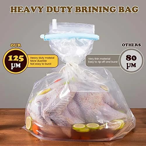 SCENGCLOS Extra Large Turkey Brining Bags 66cm x 56cm (26"x22") | Heavy Duty BPA-Free Food Grade Marinade Bags for Turkey, Ham, Beef (2-Pack) thumbnail 5