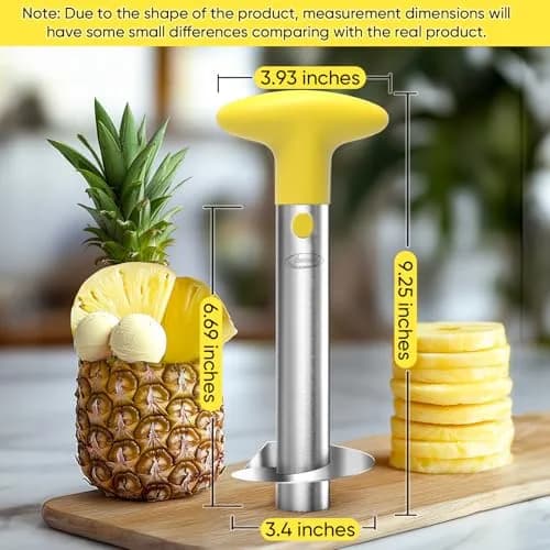 Newness Upgraded Pineapple Corer, Reinforced Thicker Blade, Yellow | Stainless Steel Kitchen Tool for Fast, Clean Pineapple Rings thumbnail 7