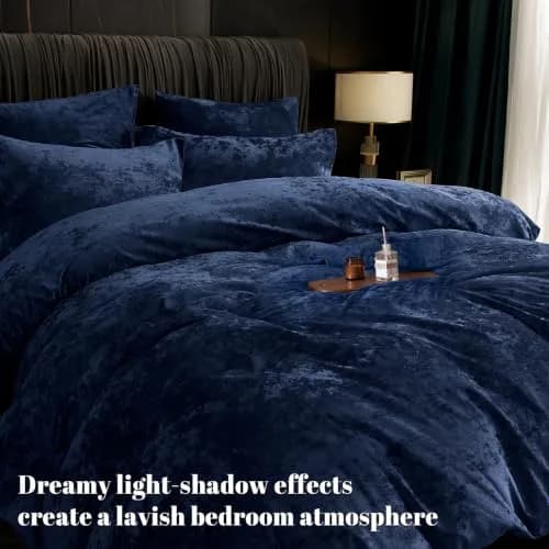 PHF Luxury Velvet Duvet Cover Set King Size | Ultra Soft Breathable Velvet & Microfiber (104" x 90") thumbnail 5