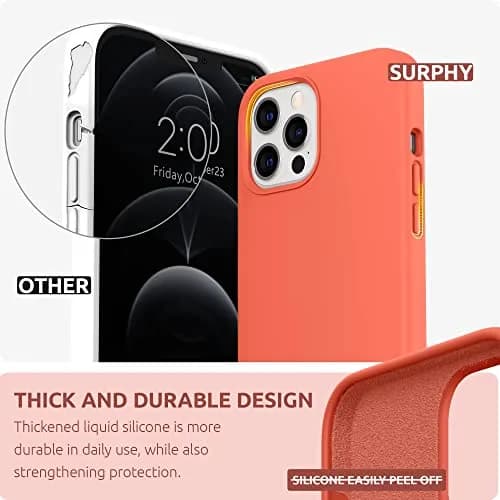 SURPHY Liquid Silicone Phone Case for iPhone 12 Pro Max 6.7 inches | Microfiber Lining, Drop Protection, Easy to Clean thumbnail 3