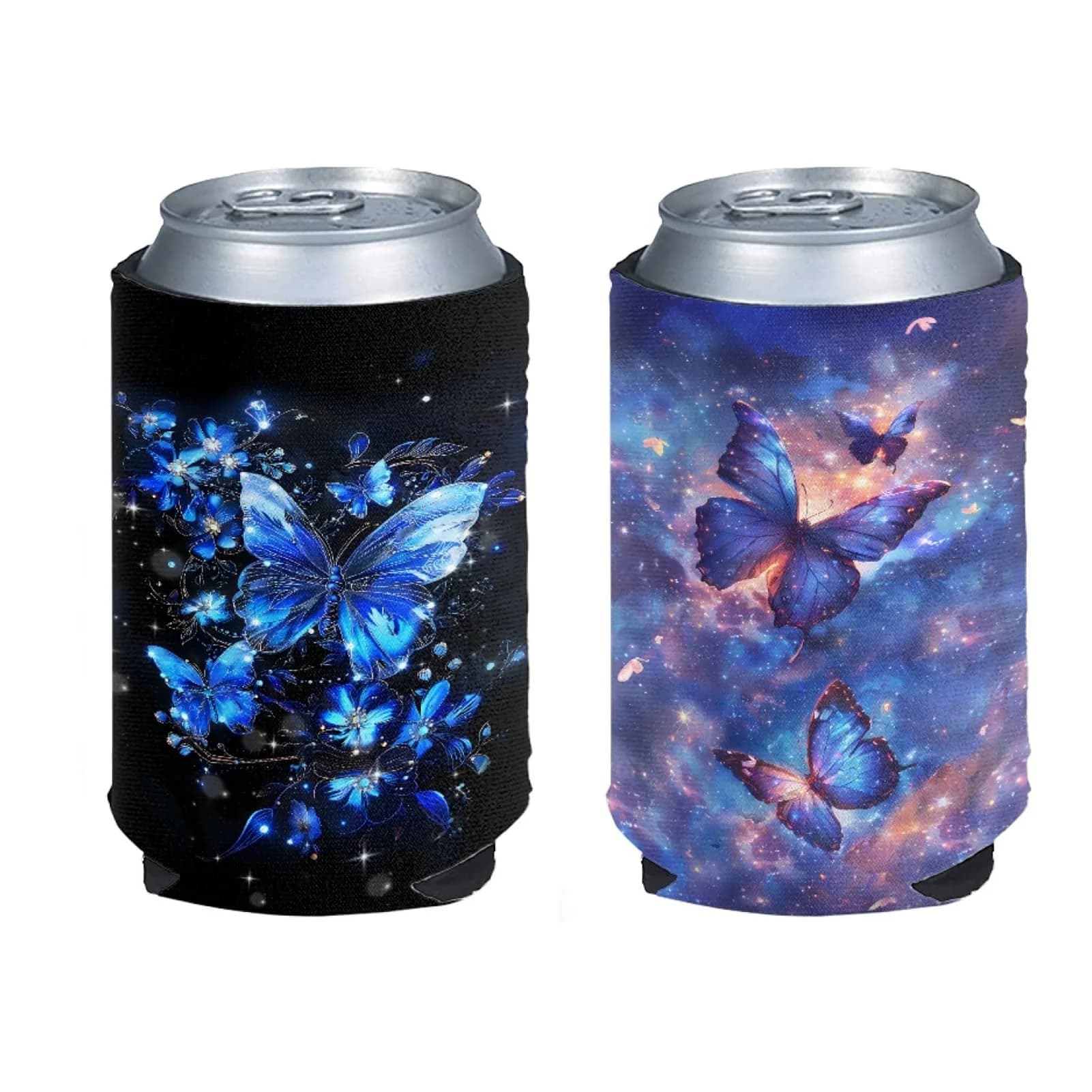 Forchrinse Butterfly Can Cooler Sleeves 2 pcs | Neoprene Reusable Insulator for Cold Beverages - main product image