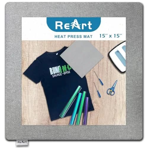 ReArt 15" x 15" Heat Press Mat for Cricut Easypress Both Sides Applicable | Smooth & Even Surface thumbnail 1
