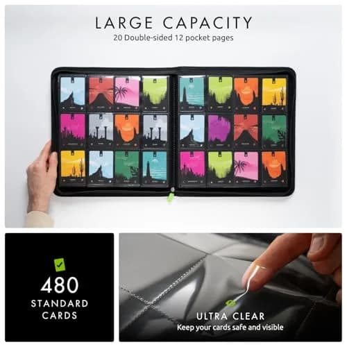 Vault X 12 Pocket Zip Trading Card Binder 480 Cards Exo-Tec (Blue) | Water-Resistant & Acid-Free thumbnail 5