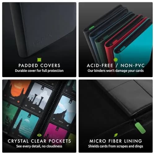 Vault X 12 Pocket Zip Trading Card Binder 480 Cards Exo-Tec (Blue) | Water-Resistant & Acid-Free thumbnail 6
