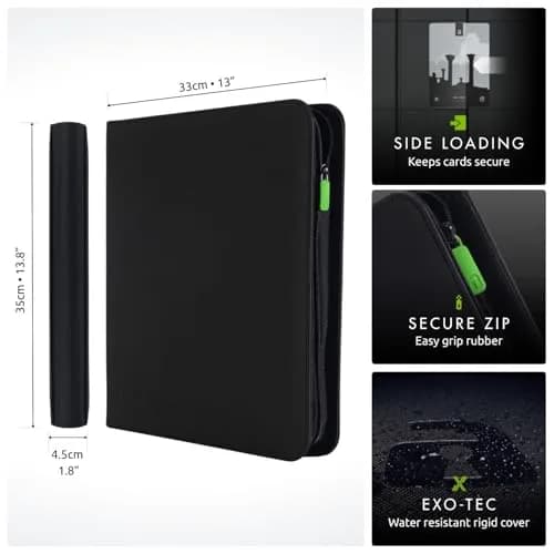 Vault X 12 Pocket Zip Trading Card Binder 480 Cards Exo-Tec (Blue) | Water-Resistant & Acid-Free thumbnail 2