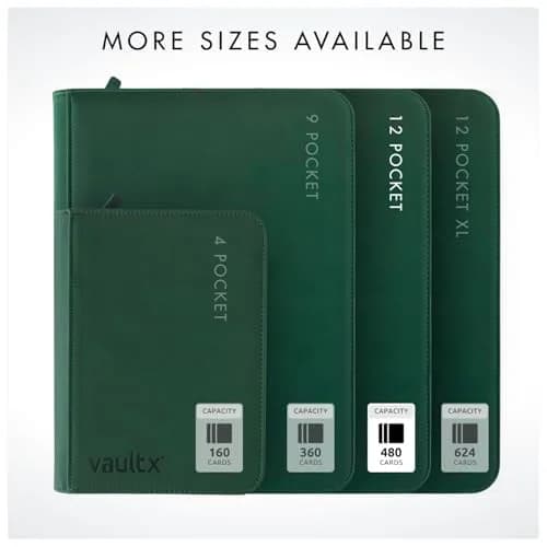 Vault X 12 Pocket Zip Trading Card Binder 480 Cards Exo-Tec Green | Holds 480 Cards in 20 Pages thumbnail 7