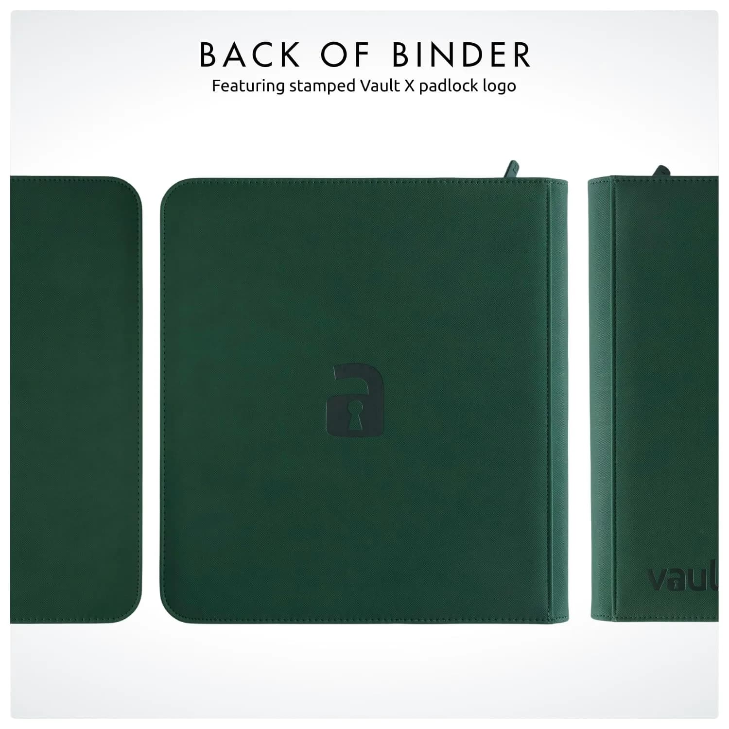 Vault X 12 Pocket Zip Binder with Exo-Tec Cover, 480 Cards, 20 Pages, Green | USA Imported Card Storage - view 8
