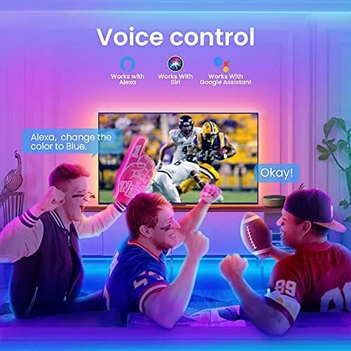 TJOY 50ft Smart Led Strip Lights for Bedroom | RGB Color Changing Music Sync with App & Voice Control thumbnail 3
